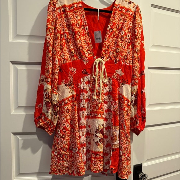 Free People Red and White Floral Mini Dress - Picture 2 of 8